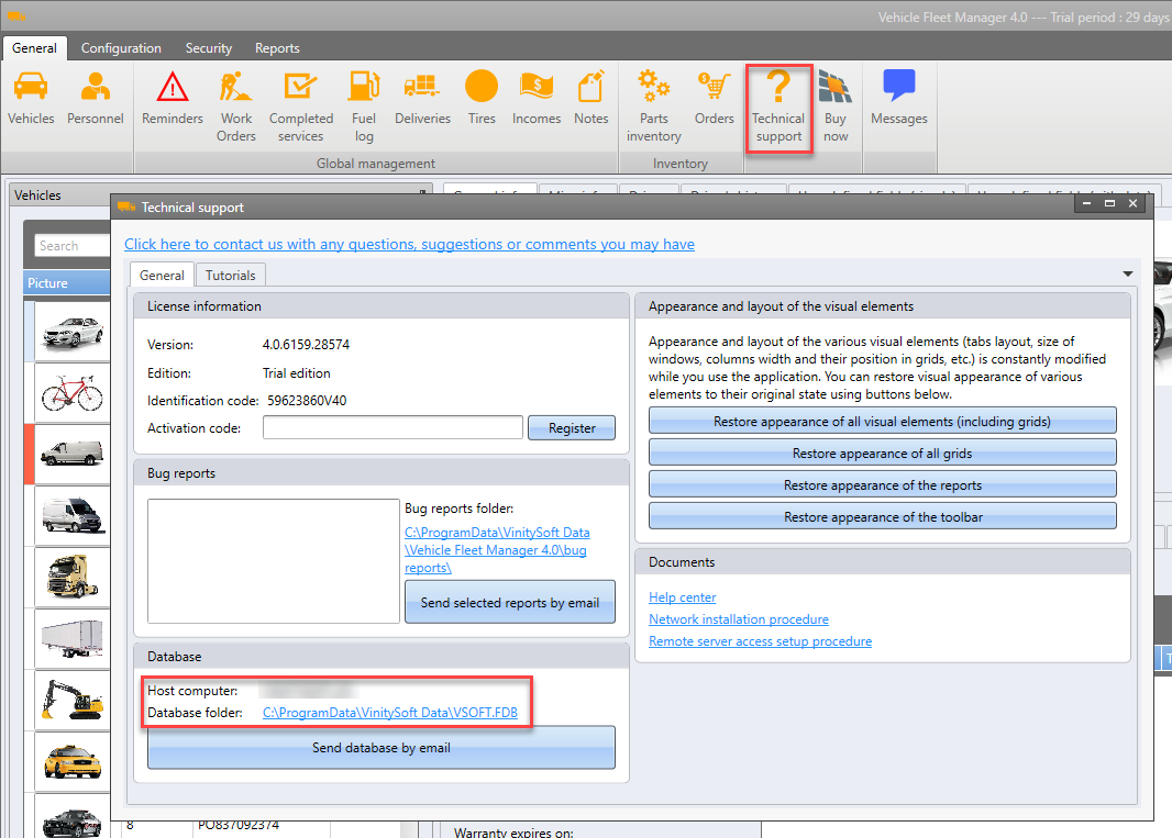 database hosting connection