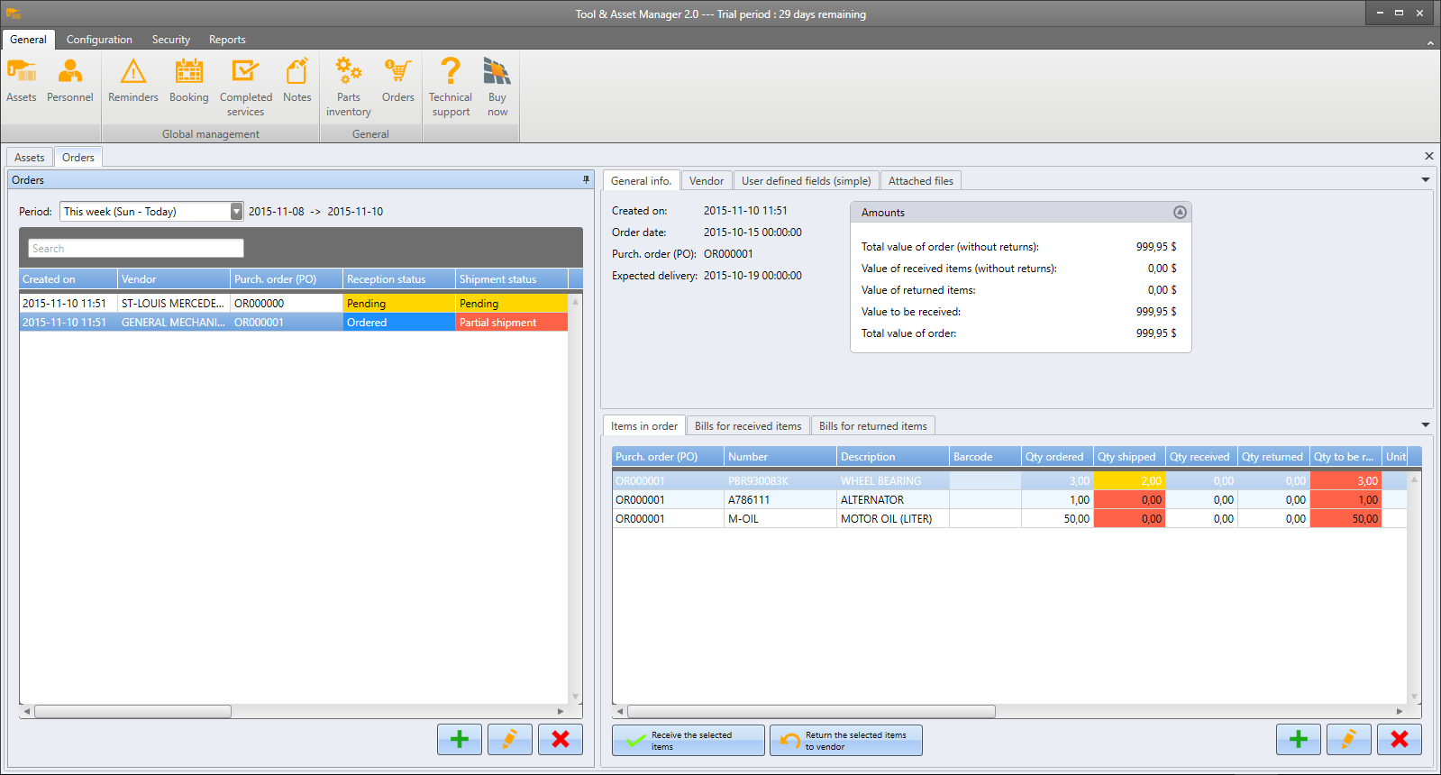 purchase orders